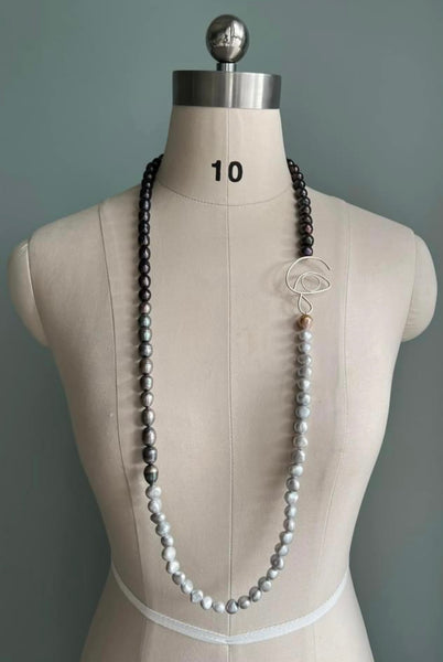 Freshwater Pearl And Sterling Silver Necklace