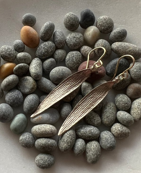 Bronze Kauri Leaf Earrings