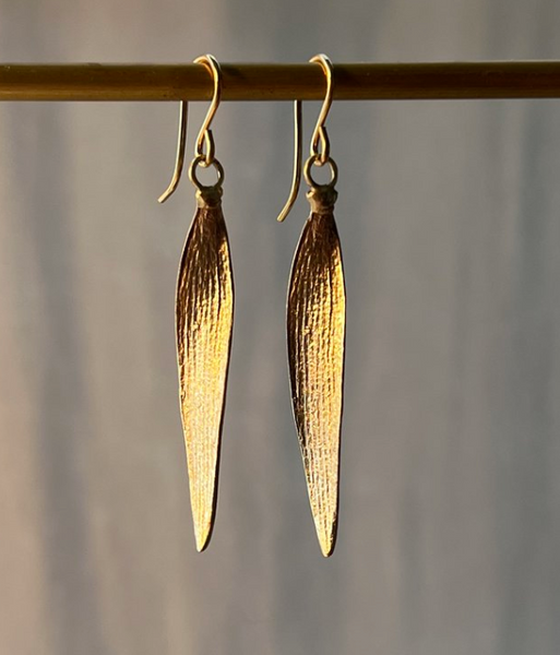 Bronze Kauri Leaf Earrings