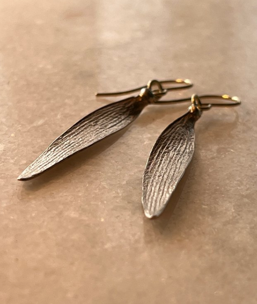 Bronze Kauri Leaf Earrings